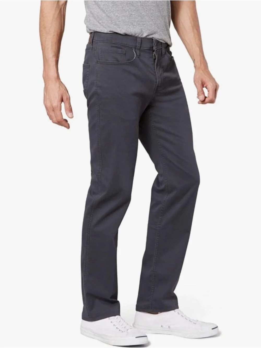 Dockers Mens Pants Go Jean Cut Straight Fit Security Pocket Gray Size 52x32